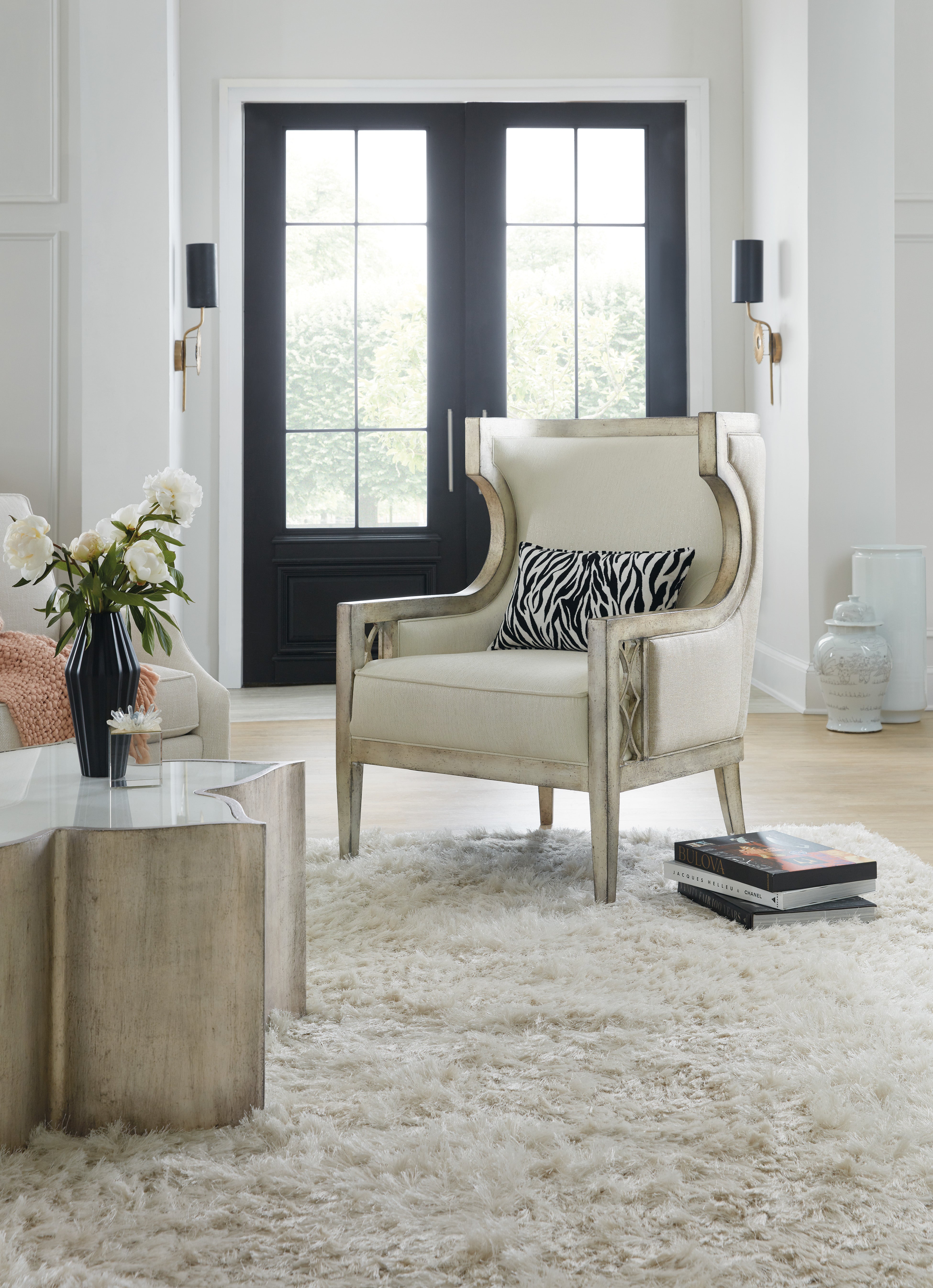 Hooker Furniture Sanctuary Debutant Wing Chair in Beige