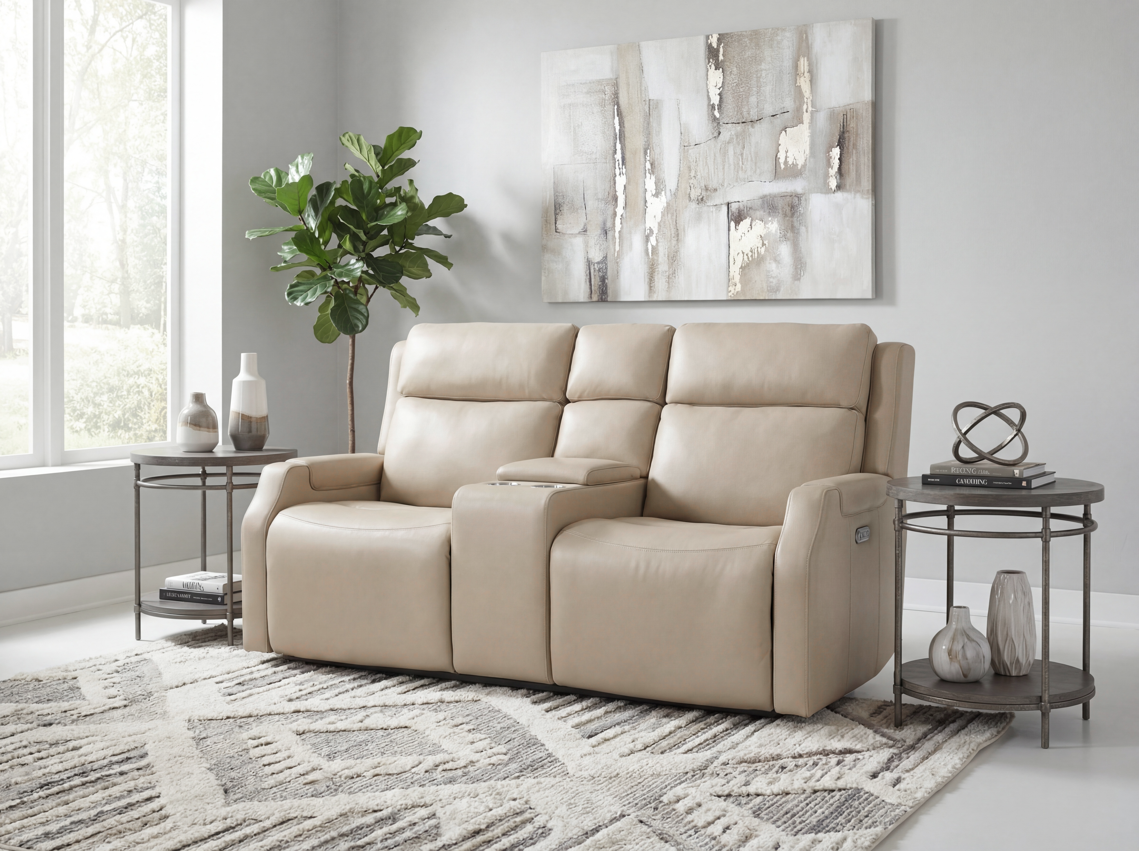 Hooker Furniture Nelson Zero Gravity Loveseat with Power Headrests and Lumbar in Beige