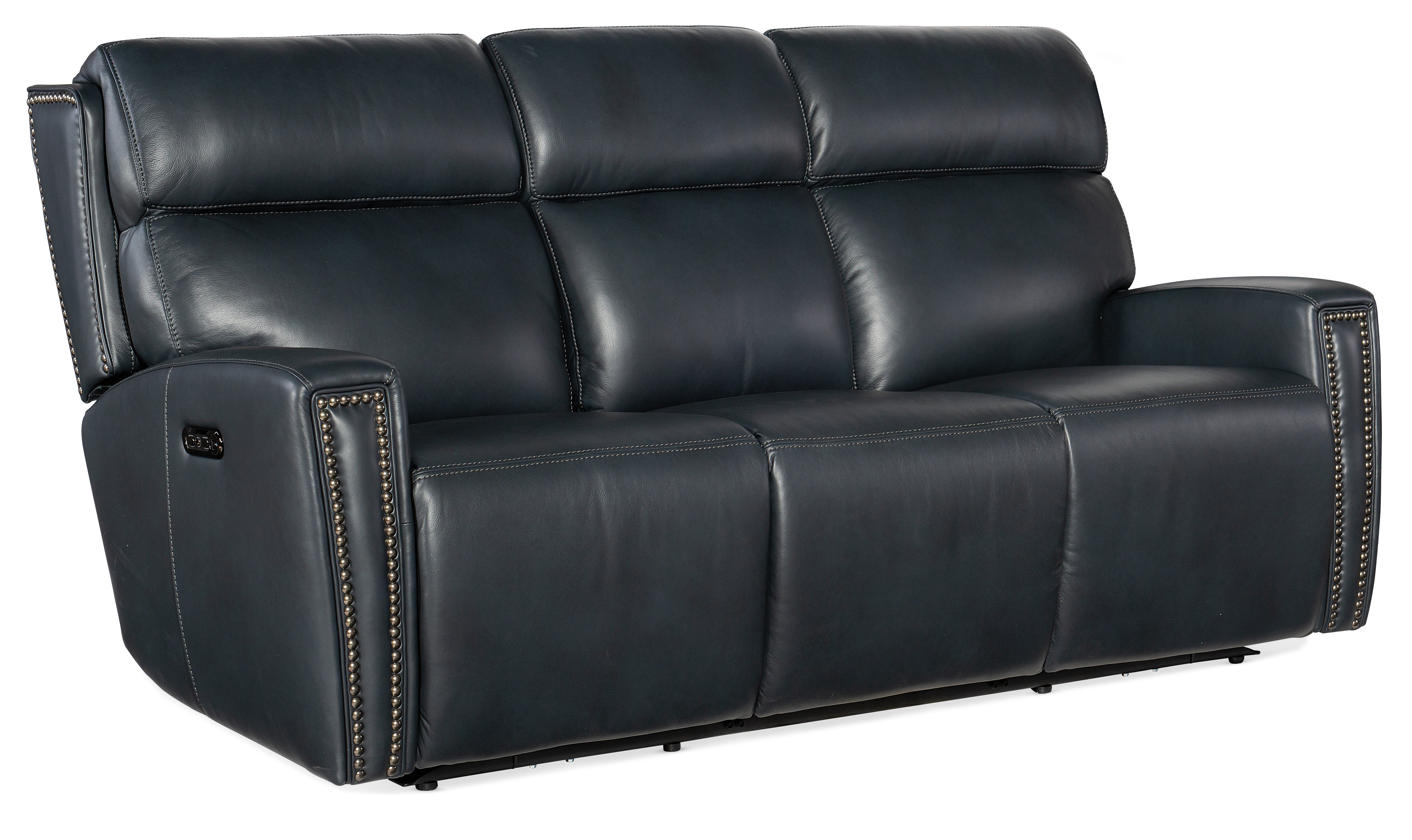 Hooker Furniture Ruthe ZeroG Power Sofa with Power Headrest & Hidden Console in Medium Blue