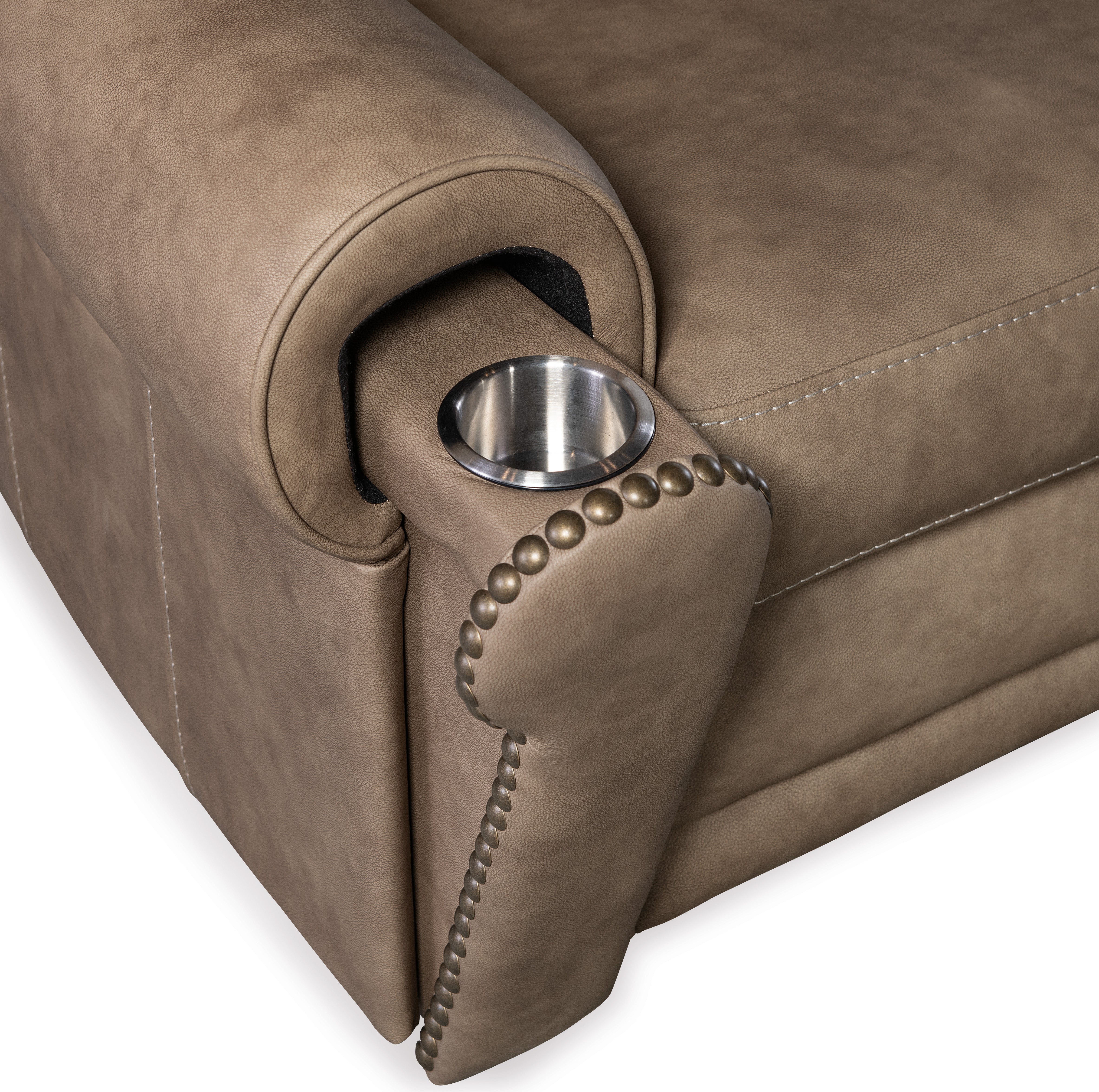 Hooker Furniture Duncan Power Recliner with Power Headrest & Lumbar in Light Brown