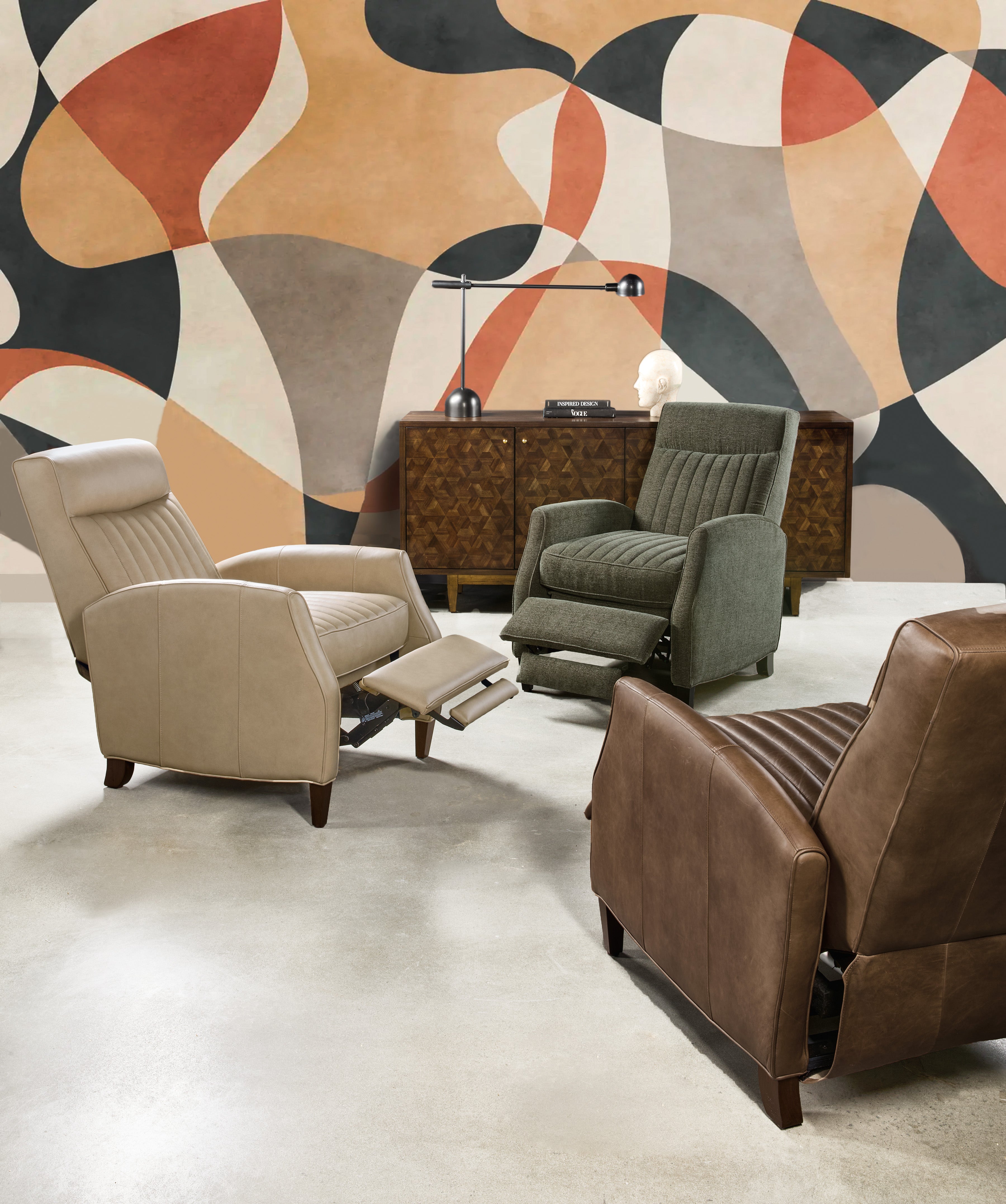Hooker Furniture Denver Push Back Recliner in Brown