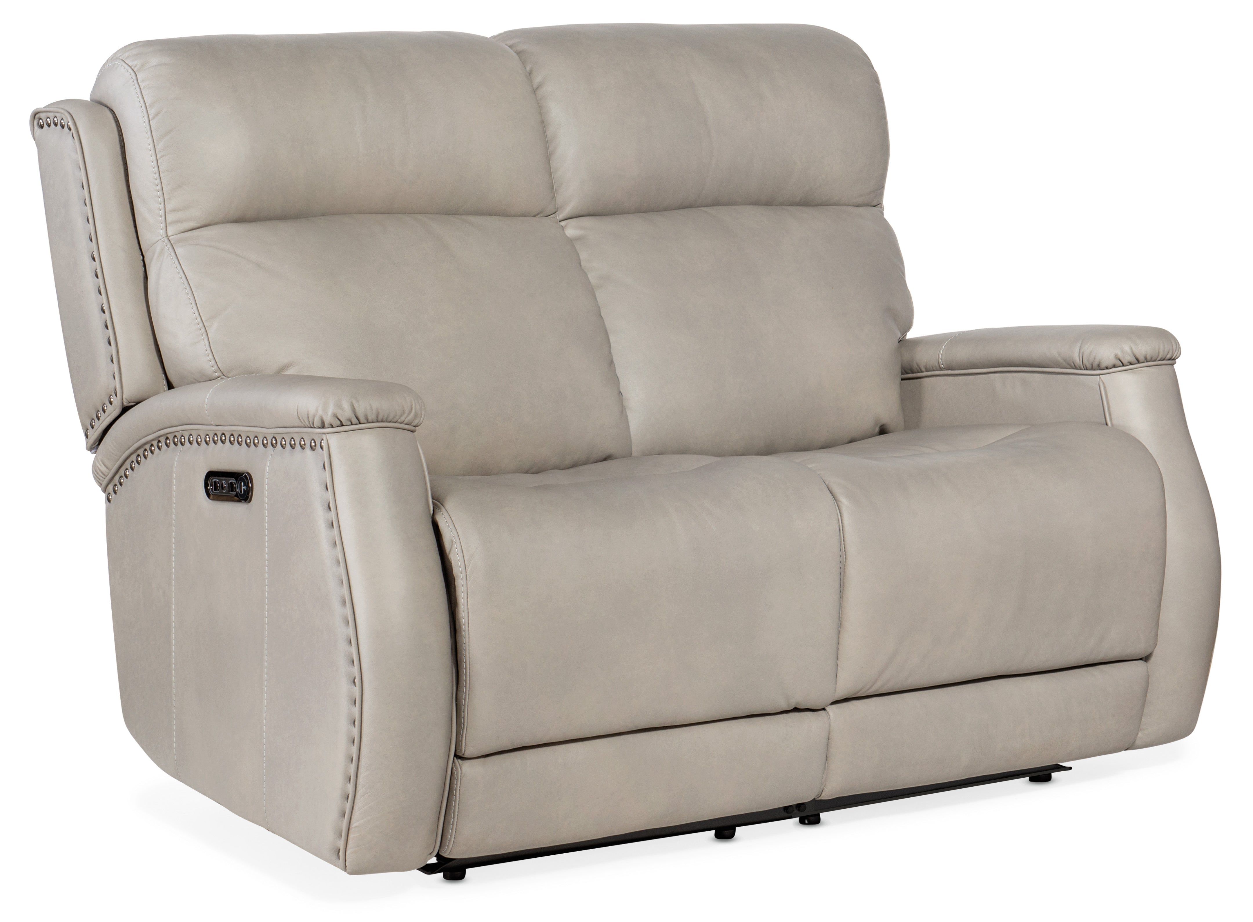 Hooker Furniture Rhea Zero Gravity Power Recline Loveseat with Power Headrest in Light Gray