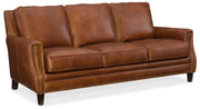 Hooker Furniture Exton Stationary Sofa in Medium Brown
