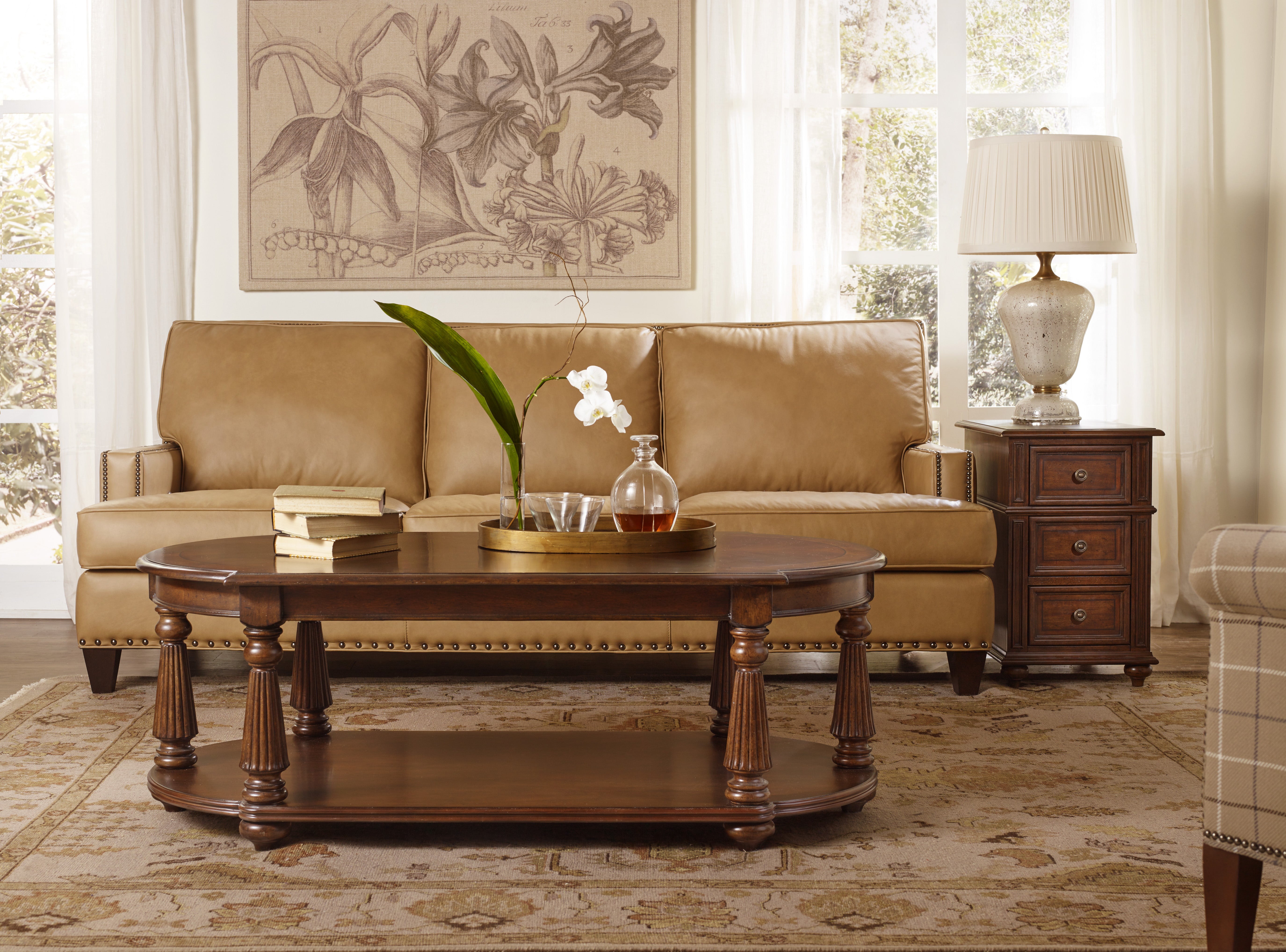 Hooker Furniture Leesburg Chairside Chest in Dark Brown