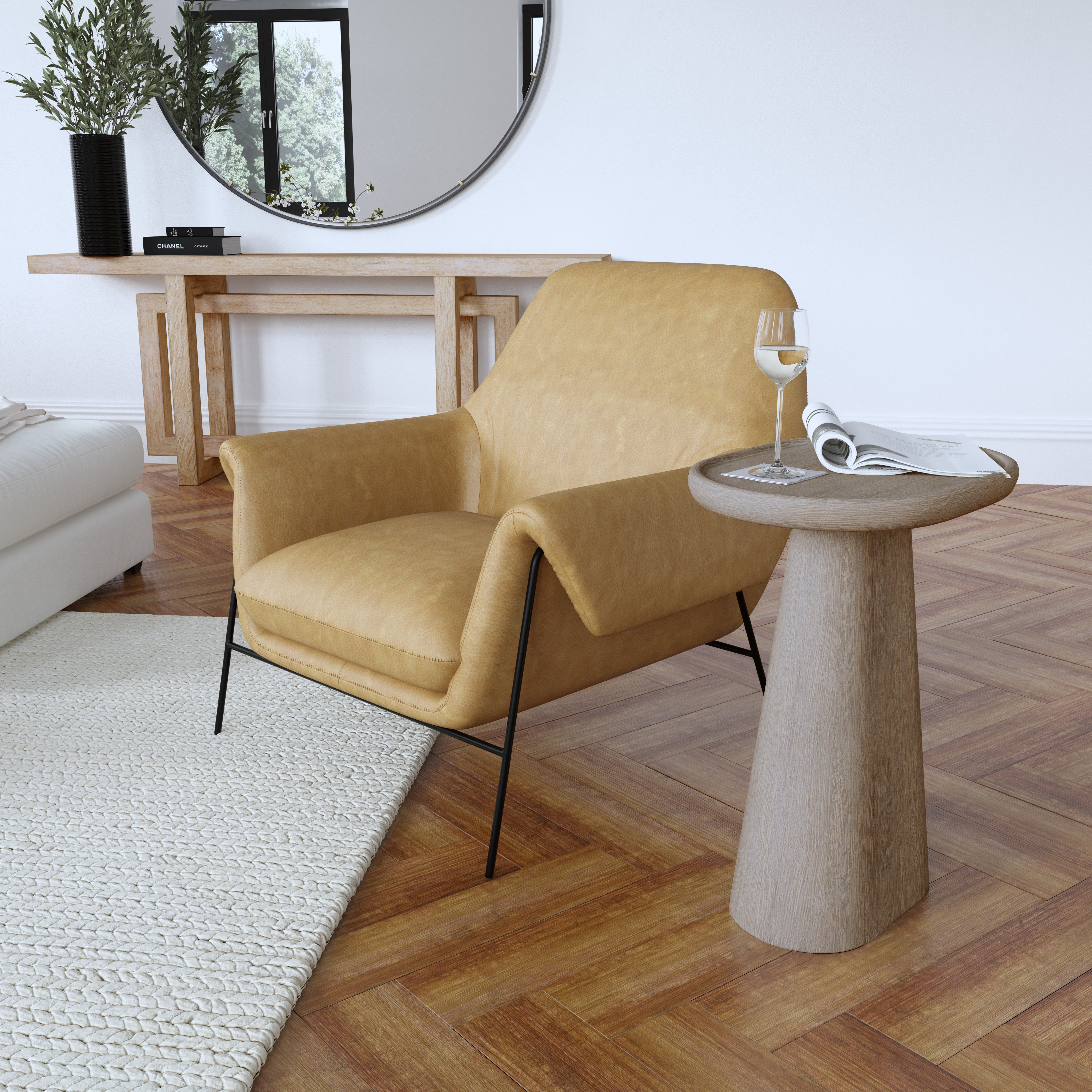 Hooker Furniture Ambroise Metal Frame Club Chair in Brown