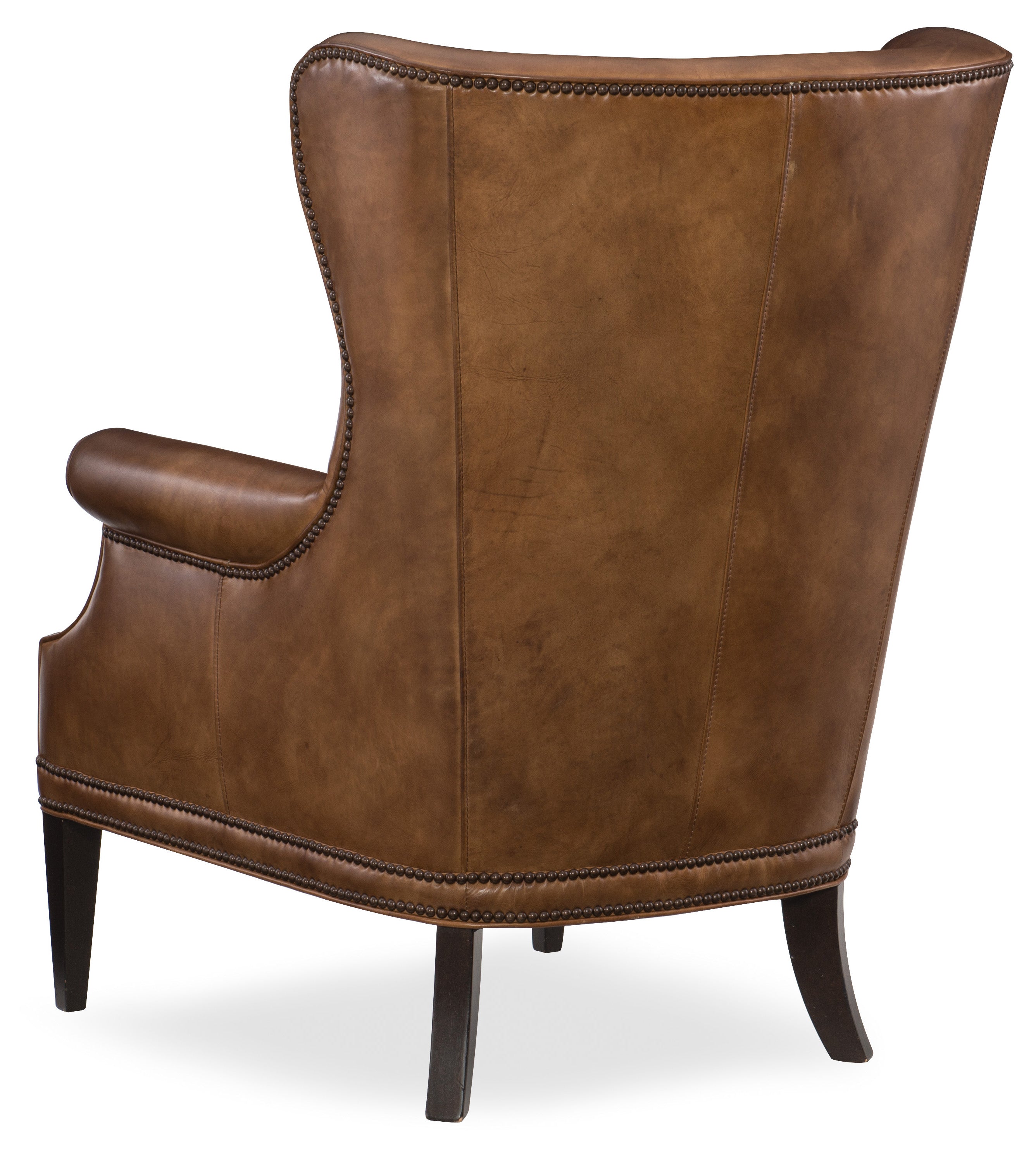 Hooker Furniture Maya Wing Club Chair in Medium Brown