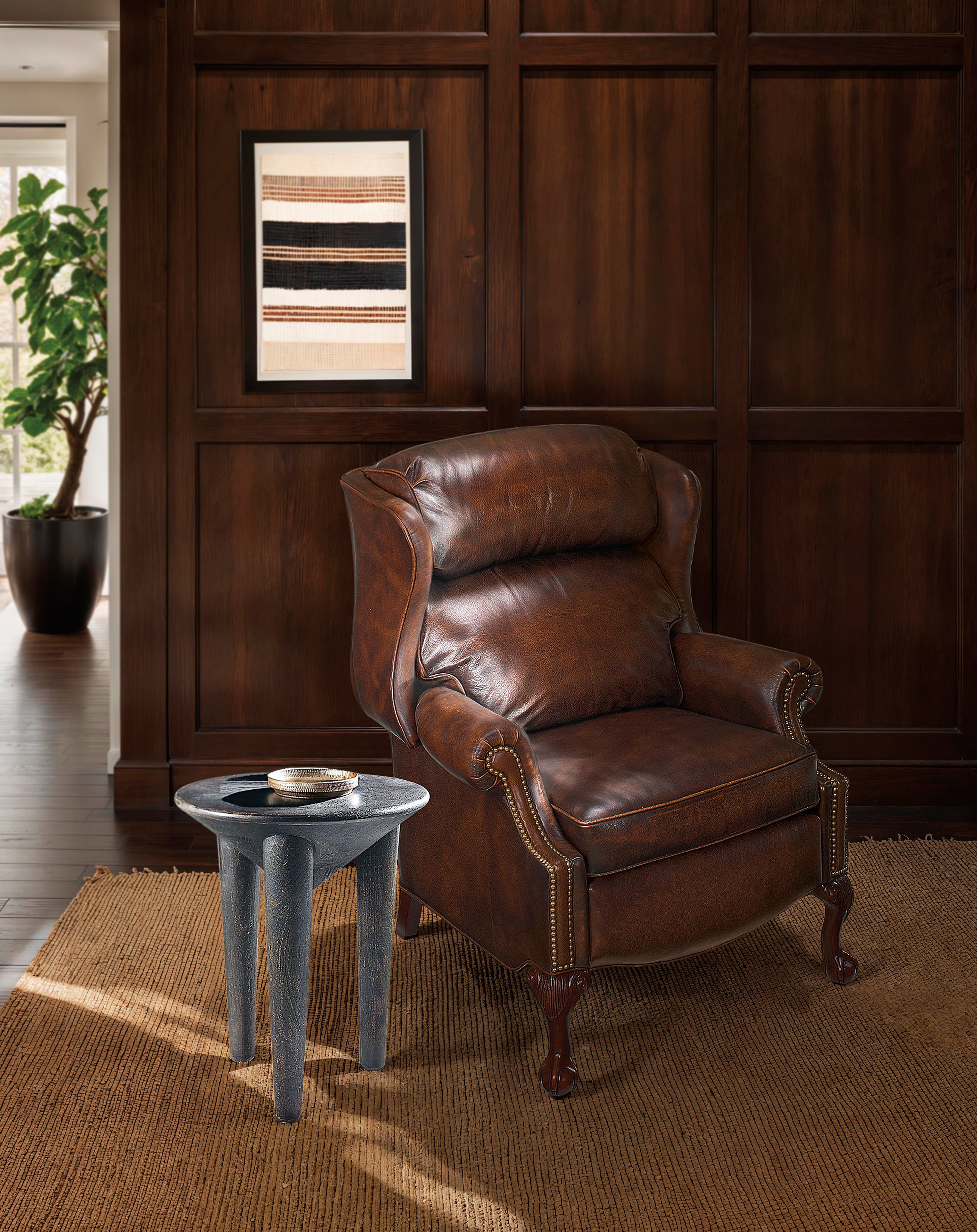 Hooker Furniture Commerce & Market Pyramid Side Table in Dark Brown