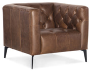 Hooker Furniture Nicolla leather Stationary Chair in Medium Brown