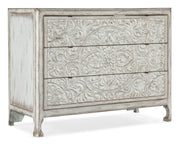 Hooker Furniture La Grange Lockhart Three-Drawer Accent Chest in Whites/Creams/Beiges