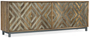 Hooker Furniture Four-Door Entertainment Console in Medium Brown