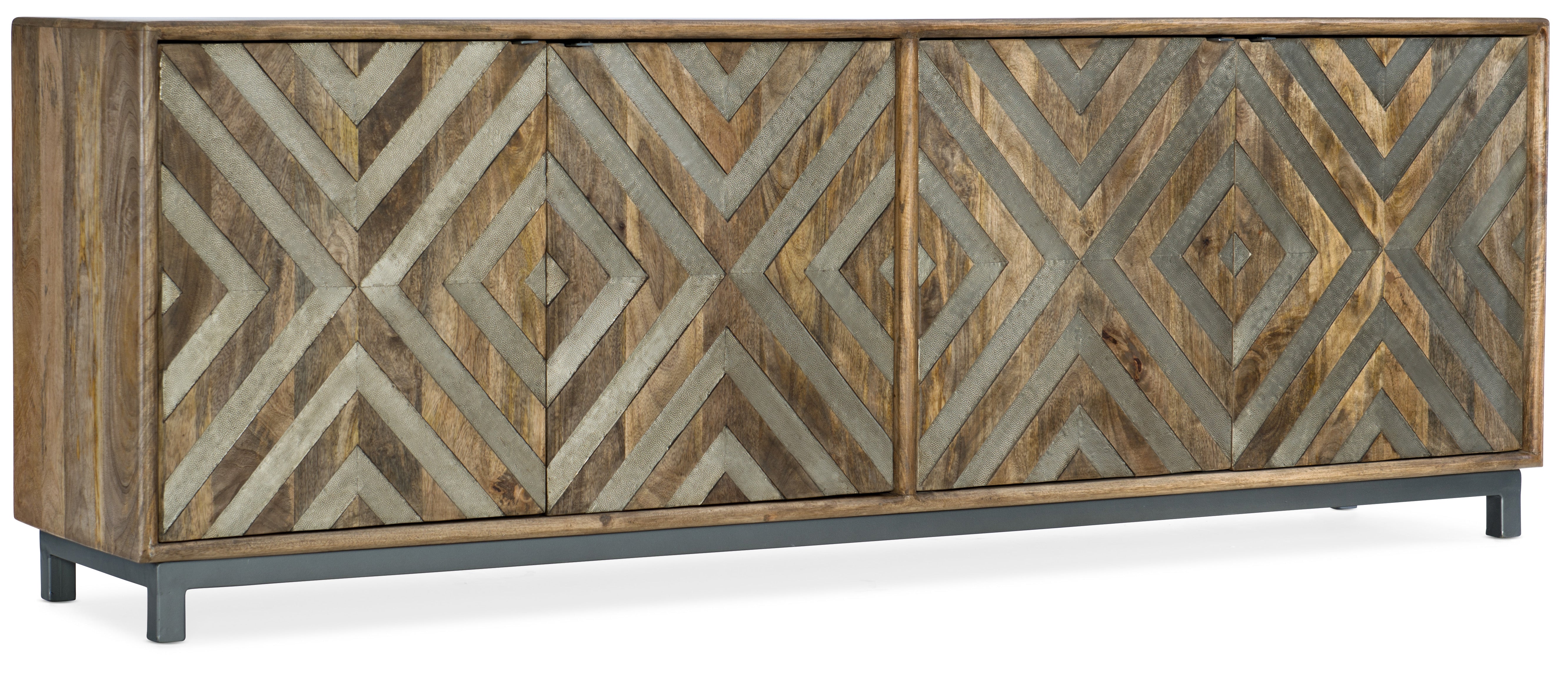 Hooker Furniture Four-Door Entertainment Console in Medium Brown